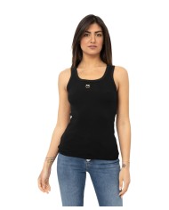 PINKO Tank Top Donna 100807 A0PU CALCOLATORE P-EM in cotone con ric...