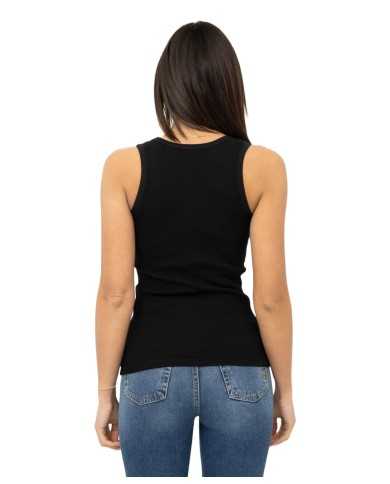 PINKO Tank Top Donna 100807 A0PU CALCOLATORE P-EM in cotone con ric... PINKO Tank Top Donna 100807 A0PU CALCOLATORE P-EM in cotone con ric...
