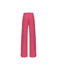 pantalone a gamba larga fuxia da donna con spacco laterale | PINKO
