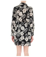 abito nero e burro da donna con fantasia floreale e gonna | PINKO