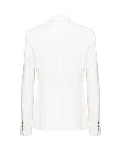 giacca bianco neve da donna con collo rever e fianchi stretti | PINKO giacca bianco neve da donna con collo rever e fianchi stretti | PINKO