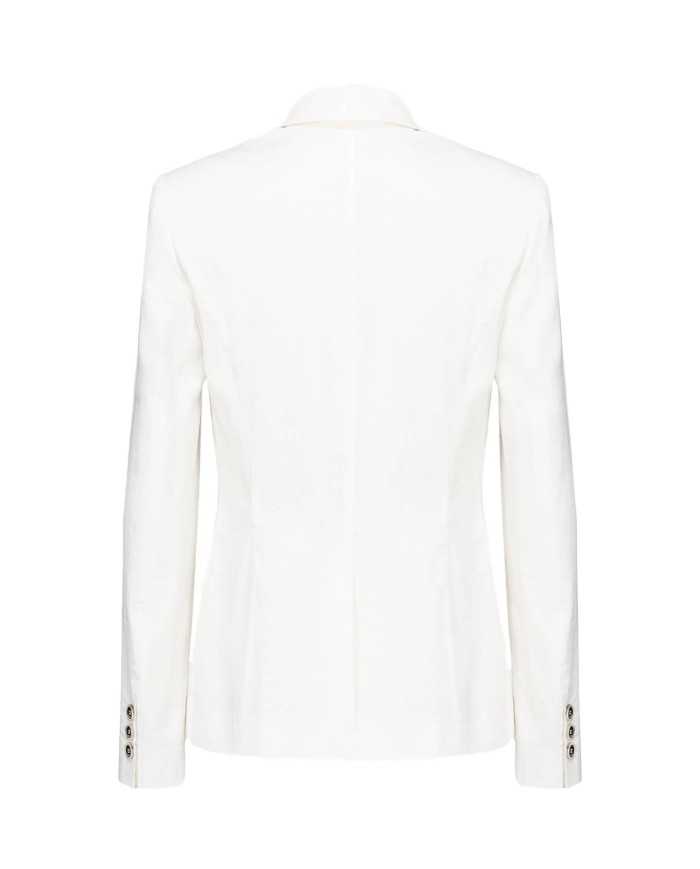 giacca bianco neve da donna con collo rever e fianchi stretti | PINKO giacca bianco neve da donna con collo rever e fianchi stretti | PINKO
