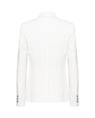 giacca bianco neve da donna con collo rever e fianchi stretti | PINKO