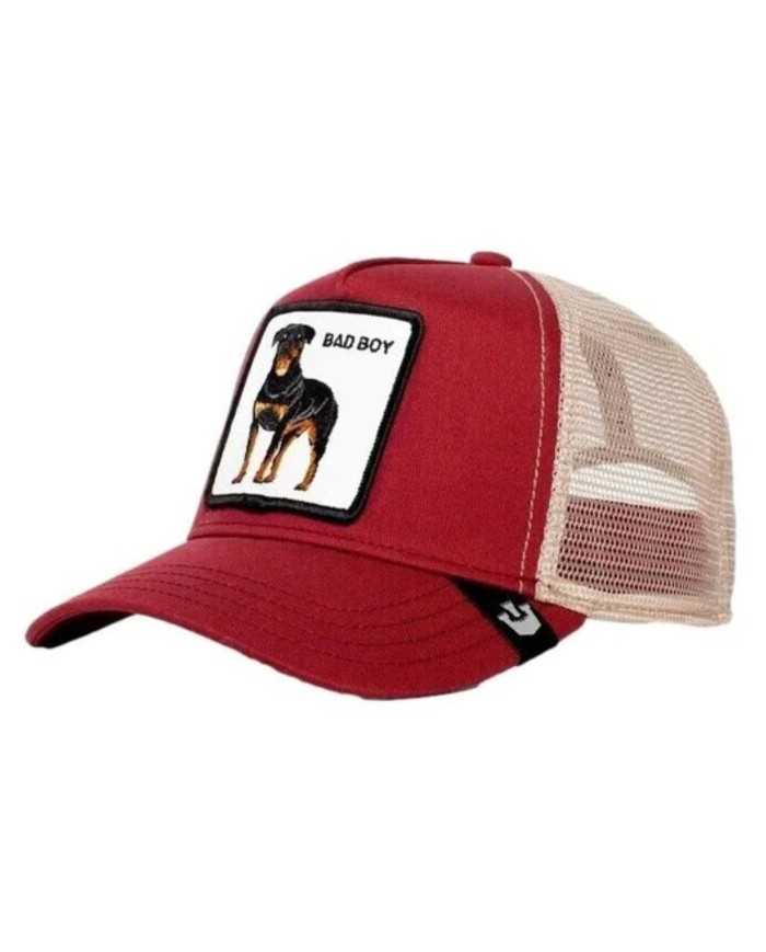 berretto trucker rosso da uomo con stampa "BAD BOY" | GOORIN BROS berretto trucker rosso da uomo con stampa "BAD BOY" | GOORIN BROS