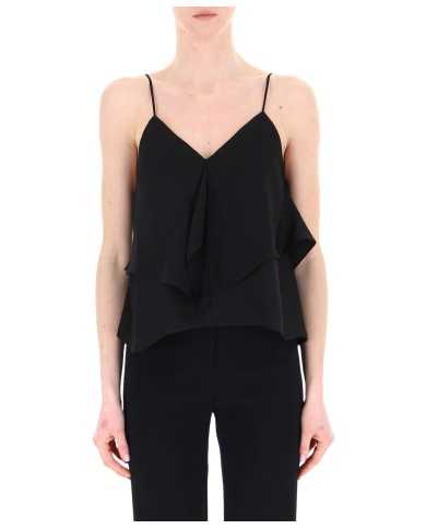 top corto nero limousine da donna con scollo a v | PINKO top corto nero limousine da donna con scollo a v | PINKO