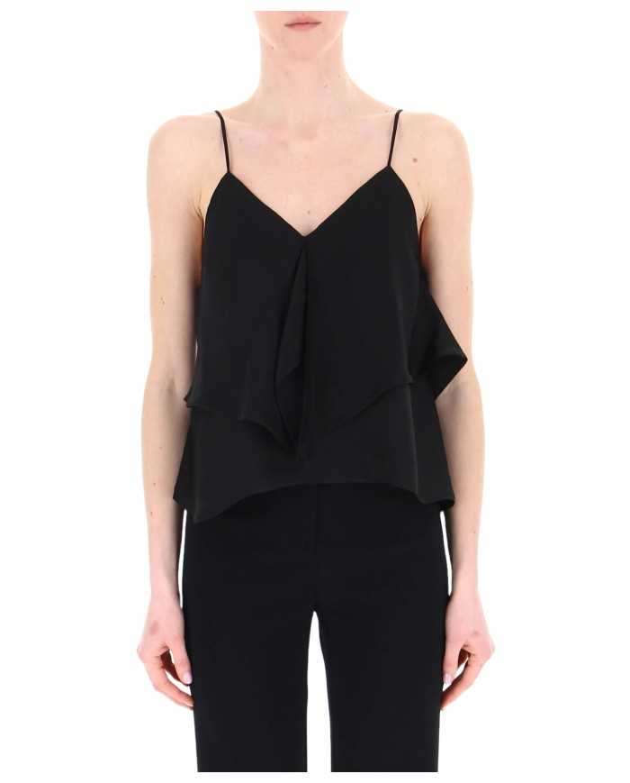 top corto nero limousine da donna con scollo a v | PINKO top corto nero limousine da donna con scollo a v | PINKO