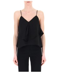 top corto nero limousine da donna con scollo a v | PINKO