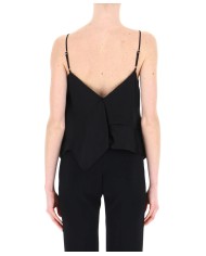 top corto nero limousine da donna con scollo a v | PINKO