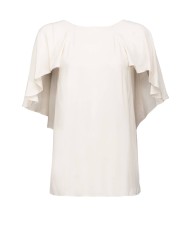 blusa rosa da donna con drappeggio su maniche effetto mantella | PINKO