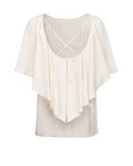 blusa rosa da donna con drappeggio su maniche effetto mantella | PINKO