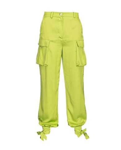 pantaloni cargo verde solfatara da donna con tasche esterne | PINKO pantaloni cargo verde solfatara da donna con tasche esterne | PINKO