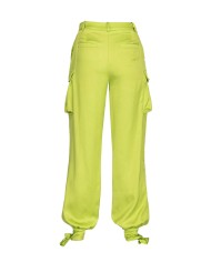 pantaloni cargo verde solfatara da donna con tasche esterne | PINKO