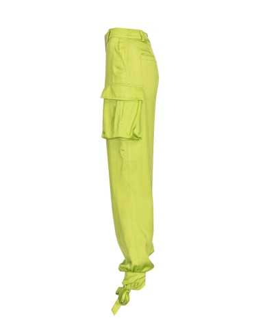 pantaloni cargo verde solfatara da donna con tasche esterne | PINKO pantaloni cargo verde solfatara da donna con tasche esterne | PINKO