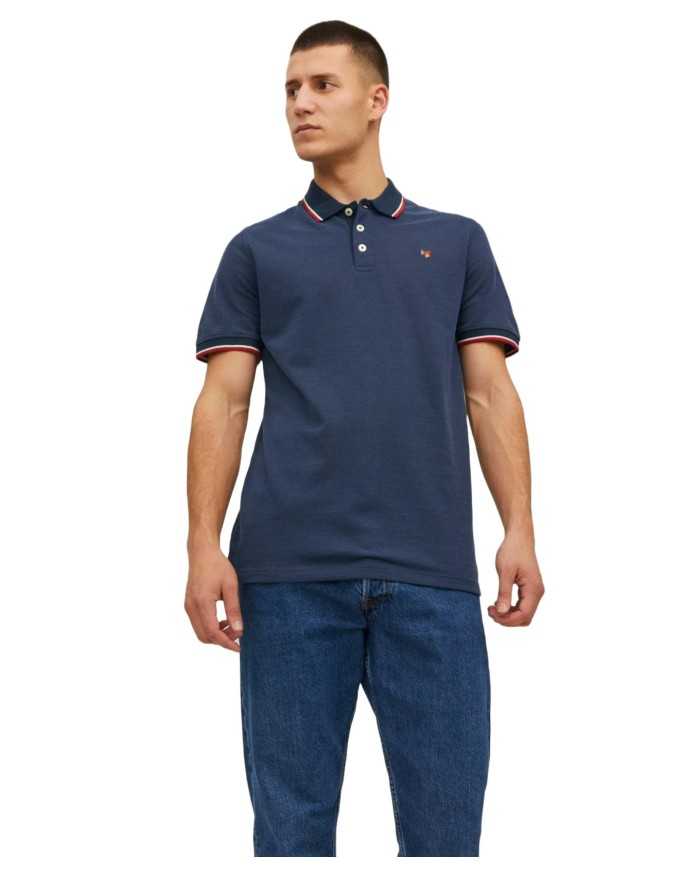 JACK & JONES Polo Uomo 12169064 BLUWIN P-EM cotone in piquè con det... JACK & JONES Polo Uomo 12169064 BLUWIN P-EM cotone in piquè con det...