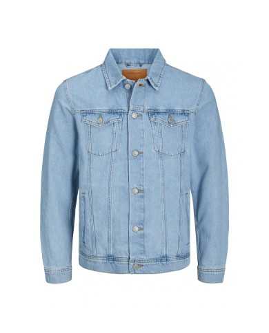 giubbino blue denim da uomo con colletto alla francese | JACK & JONES giubbino blue denim da uomo con colletto alla francese | JACK & JONES