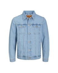 giubbino blue denim da uomo con colletto alla francese | JACK & JONES giubbino blue denim da uomo con colletto alla francese | JACK & JONES