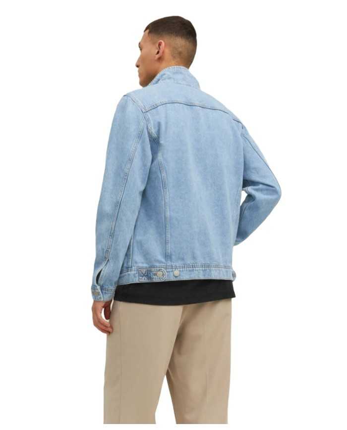 giubbino blue denim da uomo con colletto alla francese | JACK & JONES giubbino blue denim da uomo con colletto alla francese | JACK & JONES