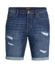 bermuda blue denim da uomo con strappi e risvolti | JACK & JONES bermuda blue denim da uomo con strappi e risvolti | JACK & JONES