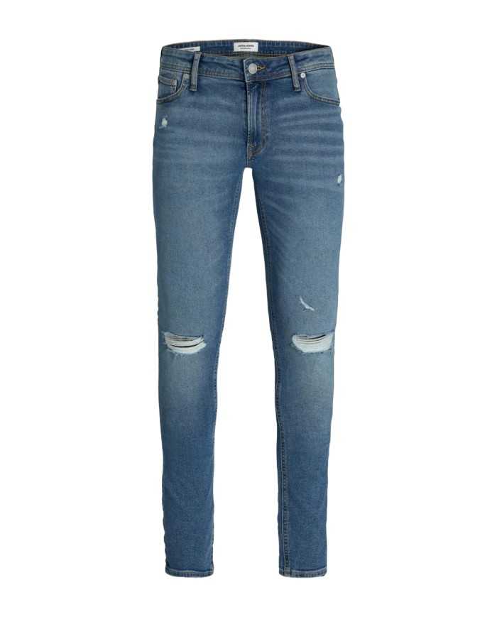 jeans slim denim chiaro uomo con strappi su ginocchia | JACK & JONES jeans slim denim chiaro uomo con strappi su ginocchia | JACK & JONES