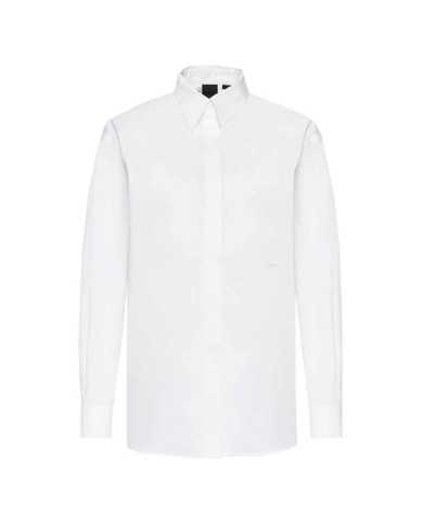 camicia classica bianca da donna con logo ricamo piccolo | PINKO camicia classica bianca da donna con logo ricamo piccolo | PINKO