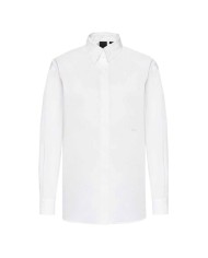 camicia classica bianca da donna con logo ricamo piccolo | PINKO camicia classica bianca da donna con logo ricamo piccolo | PINKO