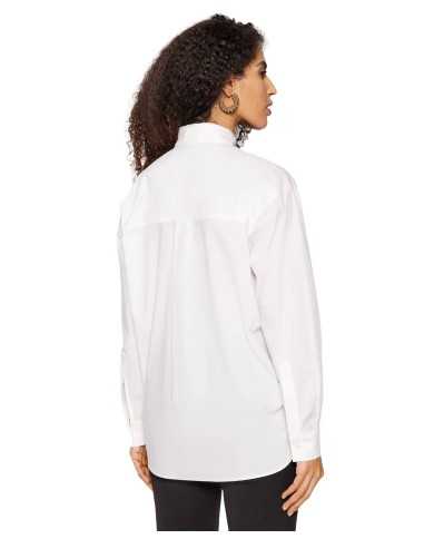camicia classica bianca da donna con logo ricamo piccolo | PINKO camicia classica bianca da donna con logo ricamo piccolo | PINKO