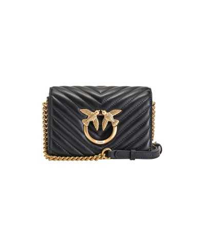 borsa love click mini nero e oro antico da donna | PINKO borsa love click mini nero e oro antico da donna | PINKO