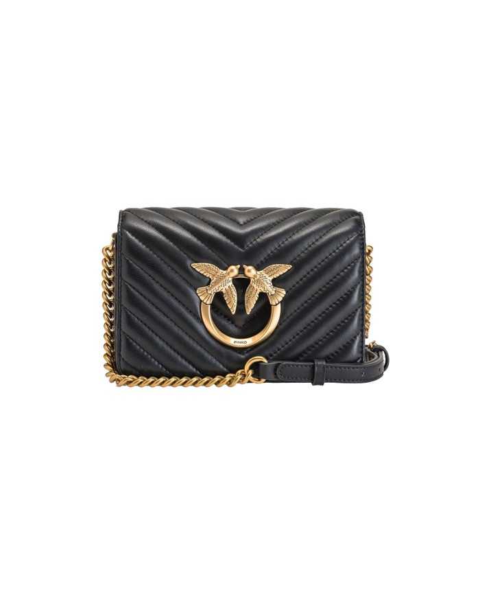 borsa love click mini nero e oro antico da donna | PINKO borsa love click mini nero e oro antico da donna | PINKO