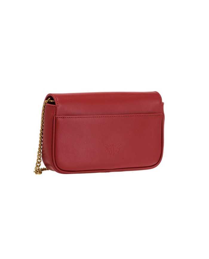 borsa love pocket rosso rubino da donna con fibbia in metallo | PINKO borsa love pocket rosso rubino da donna con fibbia in metallo | PINKO