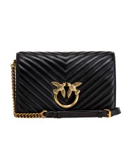 borsa classic love big click nero e oro antico, motivo chevron | PINKO borsa classic love big click nero e oro antico, motivo chevron | PINKO