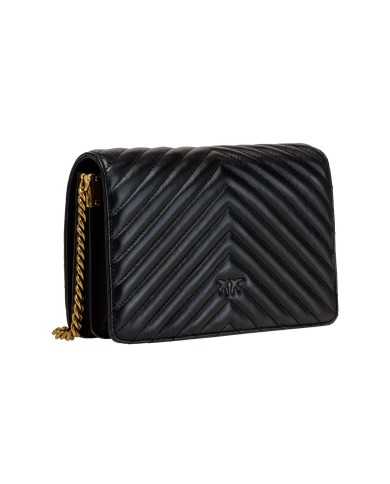 borsa classic love big click nero e oro antico, motivo chevron | PINKO borsa classic love big click nero e oro antico, motivo chevron | PINKO