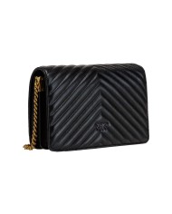 borsa classic love big click nero e oro antico, motivo chevron | PINKO borsa classic love big click nero e oro antico, motivo chevron | PINKO