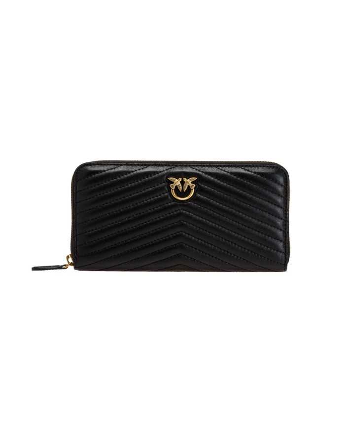 PINKO Portafoglio Donna 1P22XQ A03Z P-EM pelle con trapuntato con c... PINKO Portafoglio Donna 1P22XQ A03Z P-EM pelle con trapuntato con c...