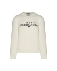 felpa bianco panna da uomo con logo ricamo | AERONAUTICA MILITARE felpa bianco panna da uomo con logo ricamo | AERONAUTICA MILITARE