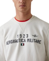 felpa bianco panna da uomo con logo ricamo | AERONAUTICA MILITARE felpa bianco panna da uomo con logo ricamo | AERONAUTICA MILITARE