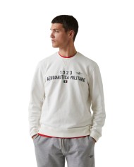 felpa bianco panna da uomo con logo ricamo | AERONAUTICA MILITARE felpa bianco panna da uomo con logo ricamo | AERONAUTICA MILITARE