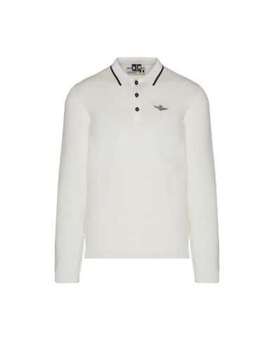 maglia stile polo bianco panna uomo con aquila | AERONAUTICA MILITARE maglia stile polo bianco panna uomo con aquila | AERONAUTICA MILITARE