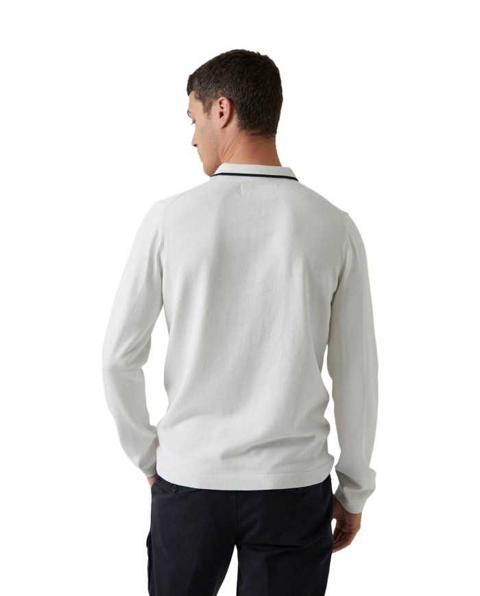 maglia stile polo bianco panna uomo con aquila | AERONAUTICA MILITARE