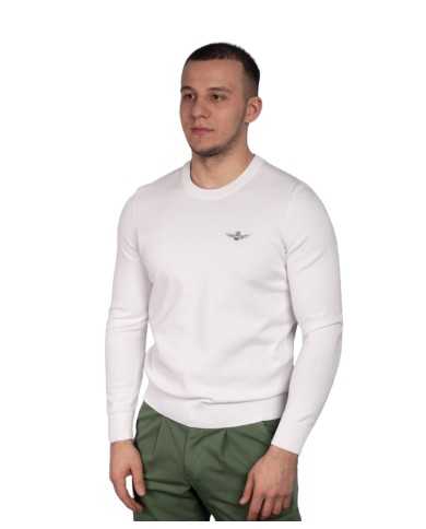 maglia bianco panna uomo con aquila turrita | AERONAUTICA MILITARE maglia bianco panna uomo con aquila turrita | AERONAUTICA MILITARE