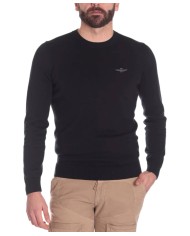 maglia blu navy da uomo con logo ricamato | AERONAUTICA MILITARE