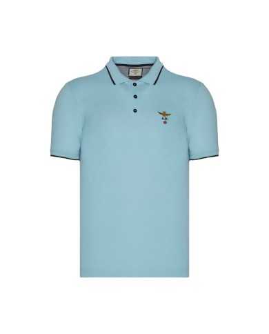 polo azzurro uomo con aquila turrita ricamata | AERONAUTICA MILITARE polo azzurro uomo con aquila turrita ricamata | AERONAUTICA MILITARE