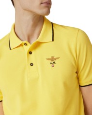 polo giallo uomo con aquila turrita ricamata | AERONAUTICA MILITARE polo giallo uomo con aquila turrita ricamata | AERONAUTICA MILITARE
