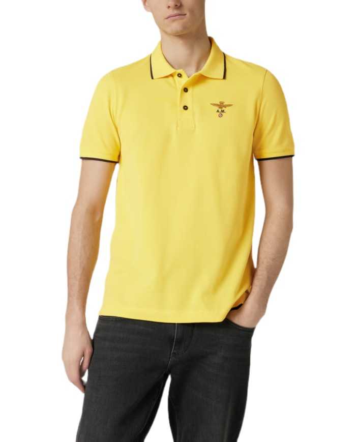 polo giallo uomo con aquila turrita ricamata | AERONAUTICA MILITARE polo giallo uomo con aquila turrita ricamata | AERONAUTICA MILITARE
