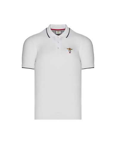 polo off white uomo con aquila turrita ricamata | AERONAUTICA MILITARE polo off white uomo con aquila turrita ricamata | AERONAUTICA MILITARE