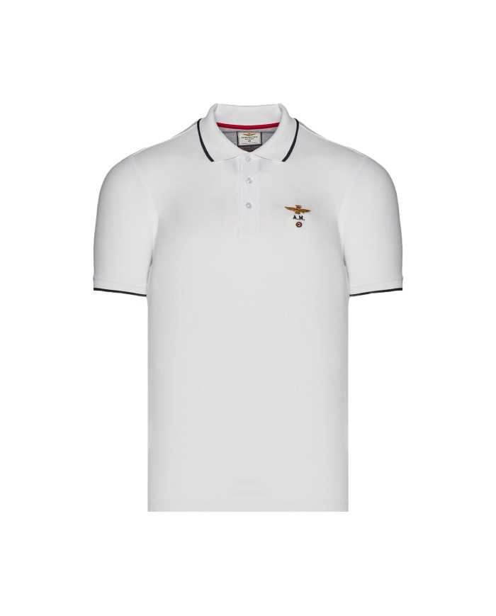 polo off white uomo con aquila turrita ricamata | AERONAUTICA MILITARE polo off white uomo con aquila turrita ricamata | AERONAUTICA MILITARE