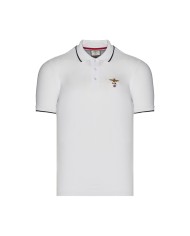 polo off white uomo con aquila turrita ricamata | AERONAUTICA MILITARE