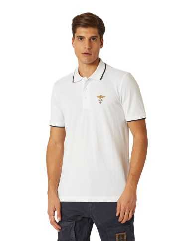 polo off white uomo con aquila turrita ricamata | AERONAUTICA MILITARE polo off white uomo con aquila turrita ricamata | AERONAUTICA MILITARE