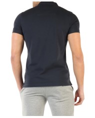 polo blu nero da uomo con logo ricamo | AERONAUTICA MILITARE