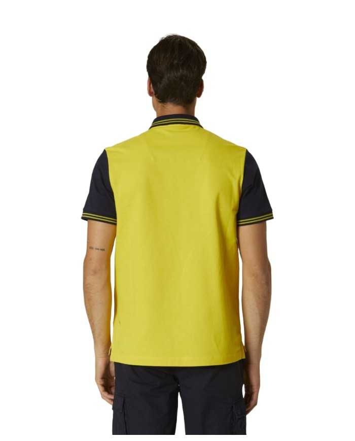polo giallo e blu navy uomo a maniche bicolore | AERONAUTICA MILITARE