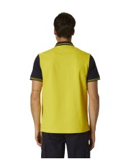 polo giallo e blu navy uomo a maniche bicolore | AERONAUTICA MILITARE